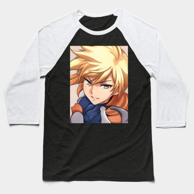 Blonde Hair Anime Boy Baseball T-Shirt by animegirlnft