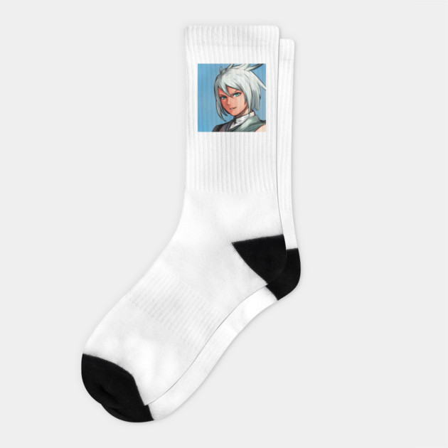 White Hair Anime Girl Socks by animegirlnft
