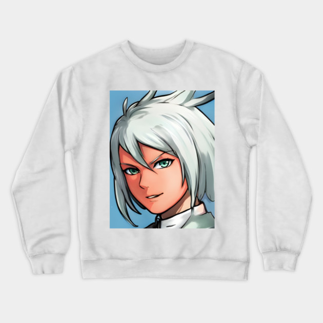 White Hair Anime Girl Crewneck Sweatshirt by animegirlnft
