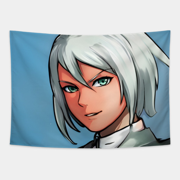 White Hair Anime Girl Tapestry by animegirlnft