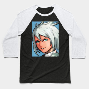 White Hair Anime Girl Baseball T-Shirt