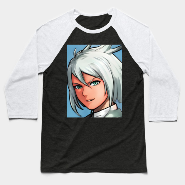 White Hair Anime Girl Baseball T-Shirt by animegirlnft