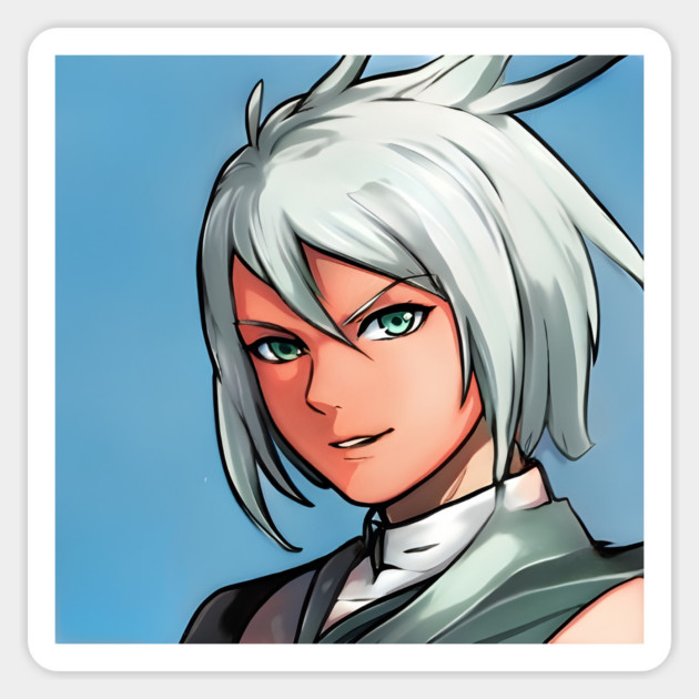 White Hair Anime Girl Magnet by animegirlnft