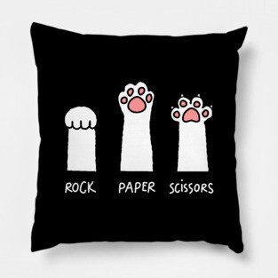 Rock Paper Scissors: Funny cat Pillow