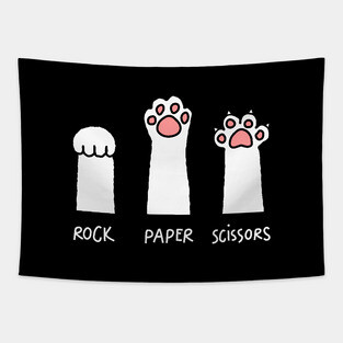 Rock Paper Scissors: Funny cat Tapestry