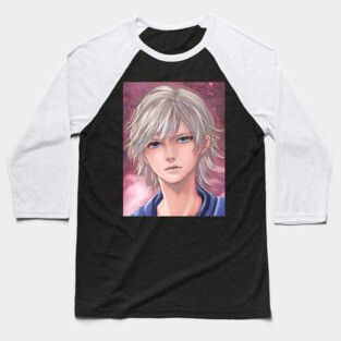 White Hair Anime Boy Baseball T-Shirt
