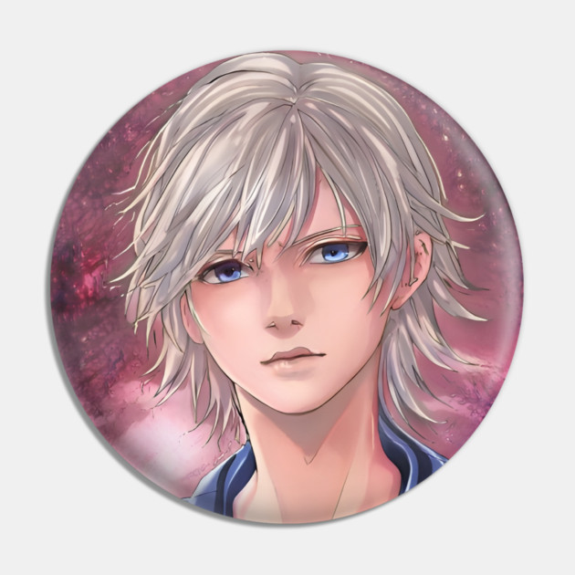 White Hair Anime Boy Pin by animegirlnft