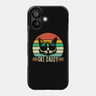 Retro Cat Daddy Gift For Cat Owner Dad Phone Case