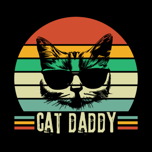 Retro Cat Daddy Gift For Cat Owner Dad by The WYLD Tribe