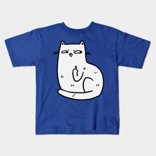 Middle Finger Cat Kids T-Shirt