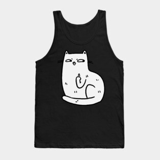 Middle Finger Cat Tank Top