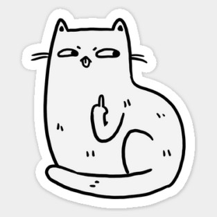 Middle Finger Cat Sticker