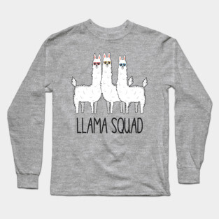 Llama Squad, Funny Cute Llama Long Sleeve T-Shirt