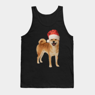 Funny Shiba Dog, Santa Hat, Xmas Tank Top