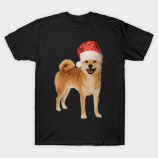 Funny Shiba Dog, Santa Hat, Xmas T-Shirt