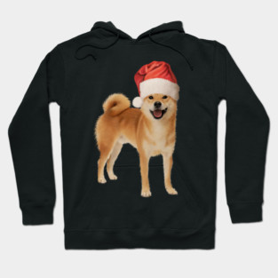 Funny Shiba Dog, Santa Hat, Xmas Hoodie