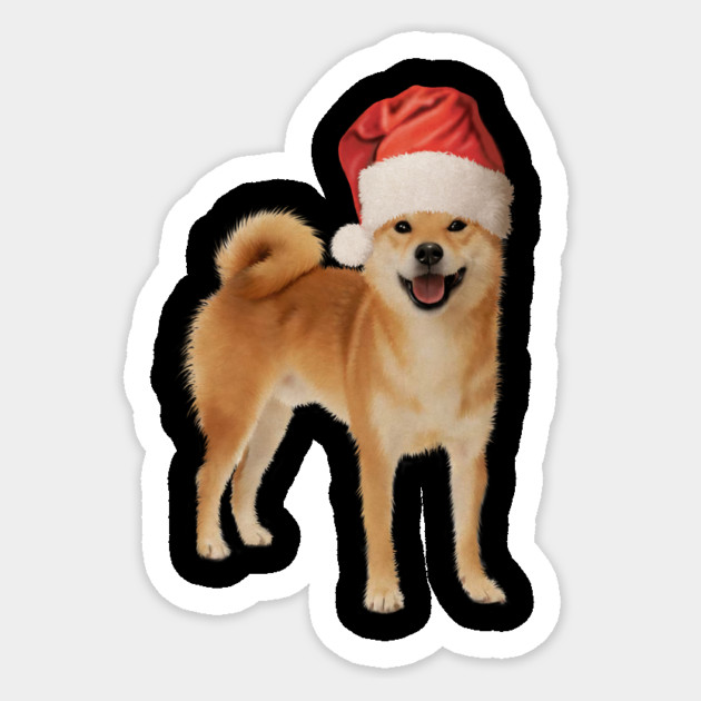 Funny Shiba Dog, Santa Hat, Xmas Sticker by logiamerch