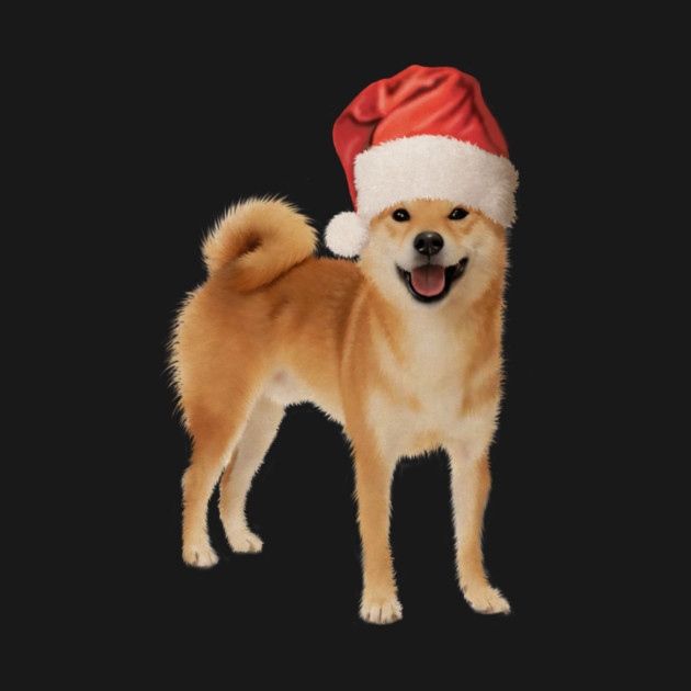 Funny Shiba Dog, Santa Hat, Xmas by logiamerch