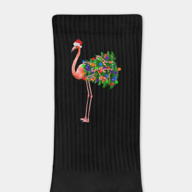 Flamingo Christmas Lights, Xmas Tree, Santa Hat by logiamerch