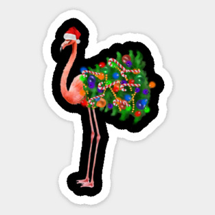 Flamingo Christmas Lights, Xmas Tree, Santa Hat Magnet