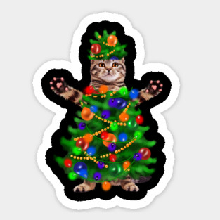 Funny Cat, Xmas Lights, Christmas Kitten Magnet