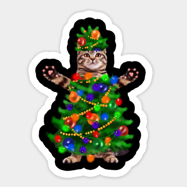 Funny Cat, Xmas Lights, Christmas Kitten Magnet by logiamerch