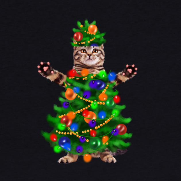 Funny Cat, Xmas Lights, Christmas Kitten by logiamerch