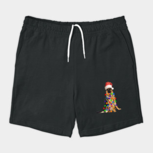 German Shepherd Dog, Xmas Lights, Santa Christmas Shorts
