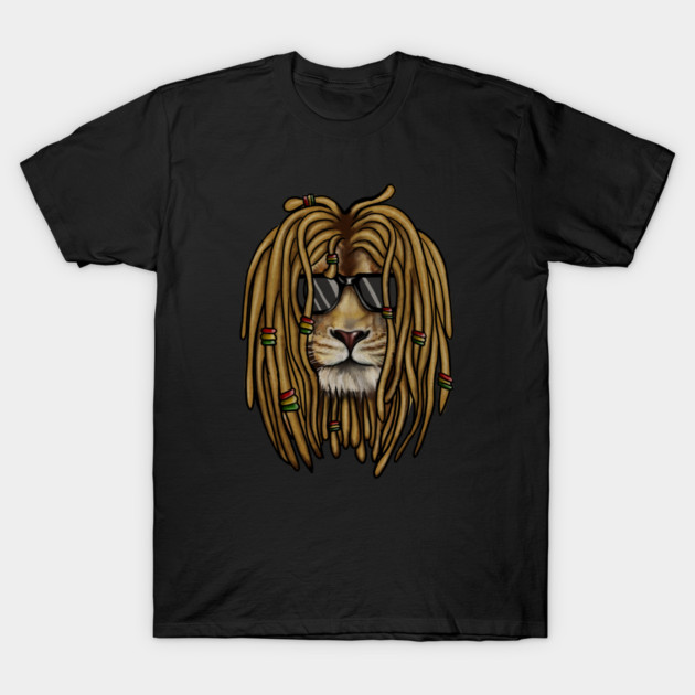 African Rasta lion, Dreadlocks T-Shirt by logiamerch