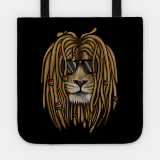 African Rasta lion, Dreadlocks Tote