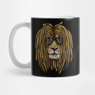 African Rasta lion, Dreadlocks Mug