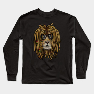 African Rasta lion, Dreadlocks Long Sleeve T-Shirt
