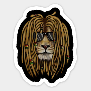 African Rasta lion, Dreadlocks Sticker
