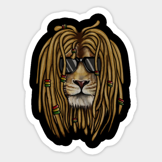 African Rasta lion, Dreadlocks Sticker by logiamerch