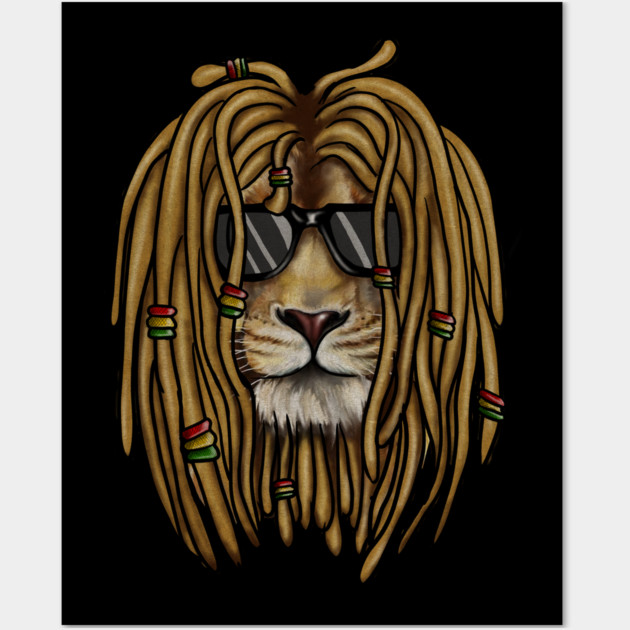 African Rasta lion, Dreadlocks Wall Art by logiamerch