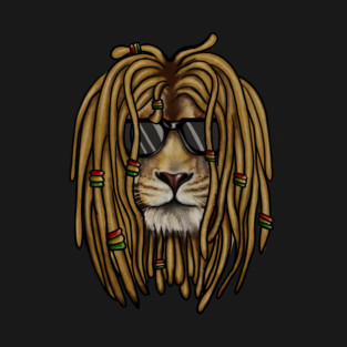African Rasta lion, Dreadlocks T-Shirt