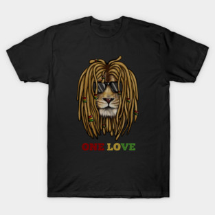 African Lion, Rasta Love, Jamaica, Reggae T-Shirt
