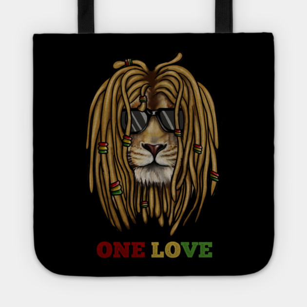African Lion, Rasta Love, Jamaica, Reggae Tote by logiamerch
