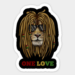 African Lion, Rasta Love, Jamaica, Reggae Sticker