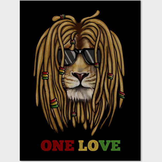 African Lion, Rasta Love, Jamaica, Reggae Wall Art by logiamerch