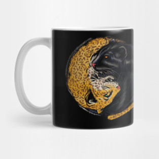 Yin Yang Symbol, Jaguar Cat, Black Panther Animal Mug