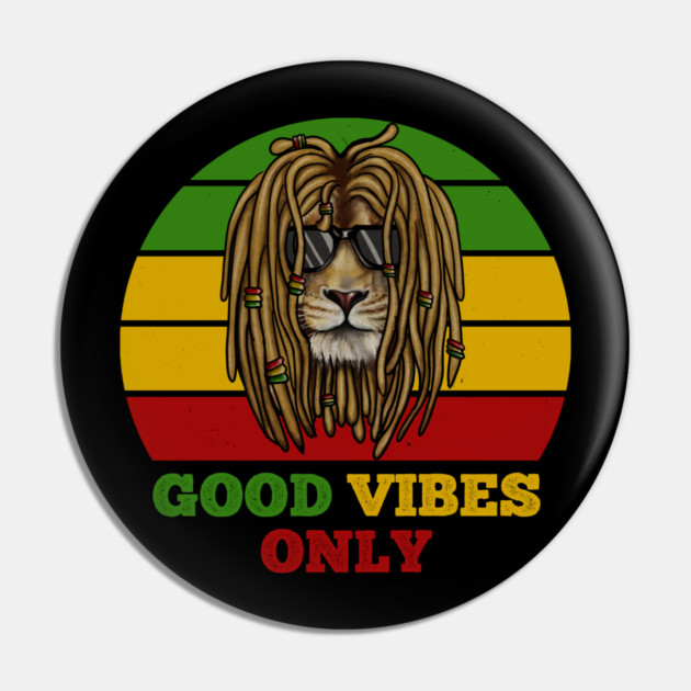 Rasta Lion, Good Vibes, African Pin by logiamerch