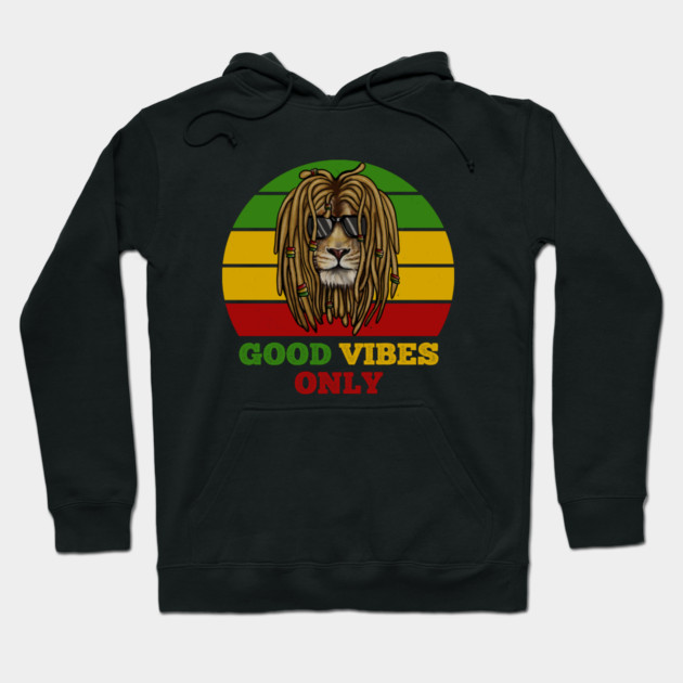 Rasta Lion, Good Vibes, African Hoodie by logiamerch