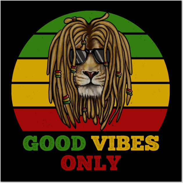 Rasta Lion, Good Vibes, African Wall Art by logiamerch
