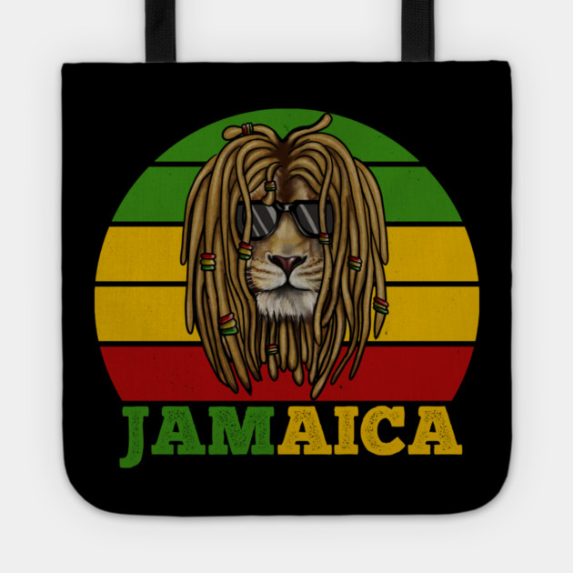 Jamaica Rasta, African Lion, Jamaican Tote by logiamerch