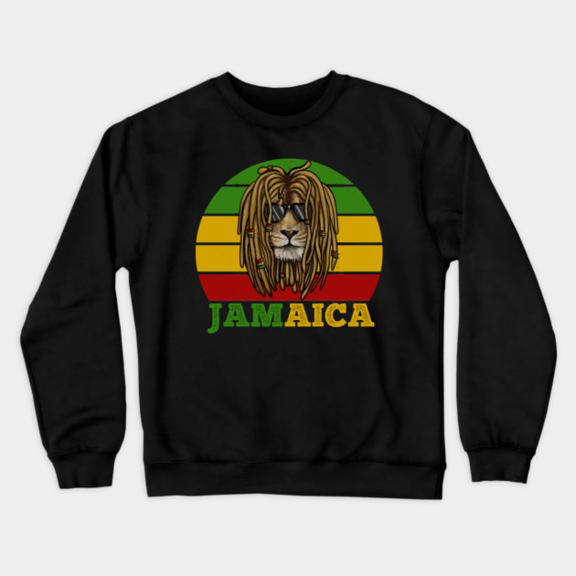 Jamaica Rasta, African Lion, Jamaican Crewneck Sweatshirt by logiamerch