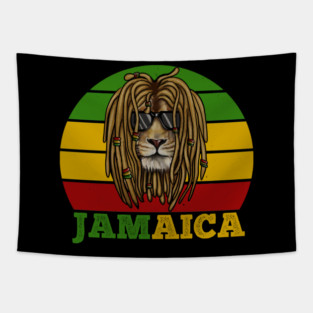 Jamaica Rasta, African Lion, Jamaican Tapestry