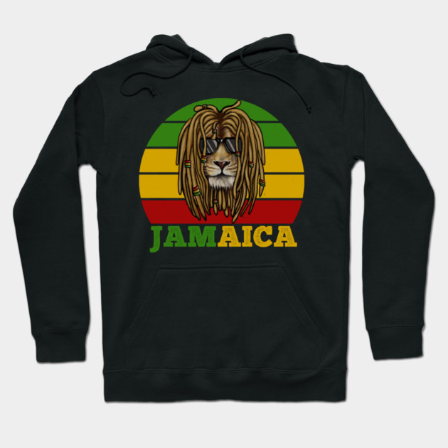 Jamaica Rasta, African Lion, Jamaican Hoodie by logiamerch