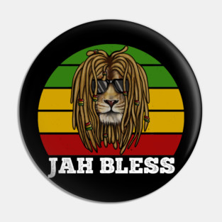 Jah Bless, Jamaica, Rasta African Lion Pin