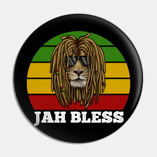 Jah Bless, Jamaica, Rasta African Lion Pin by logiamerch